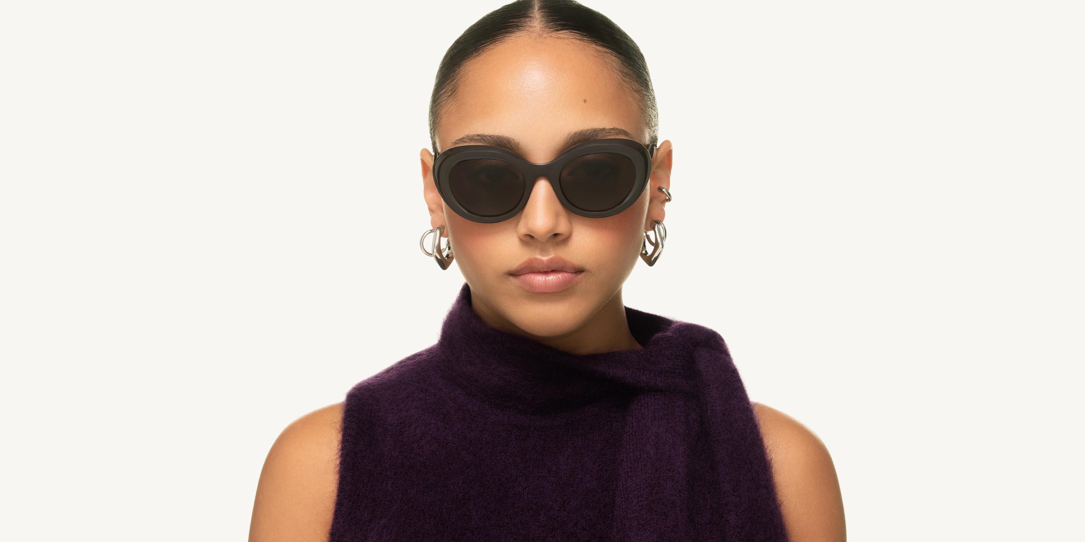 Lunettes de soleil Alternance Femme Marron Ovale Alt25217 Face