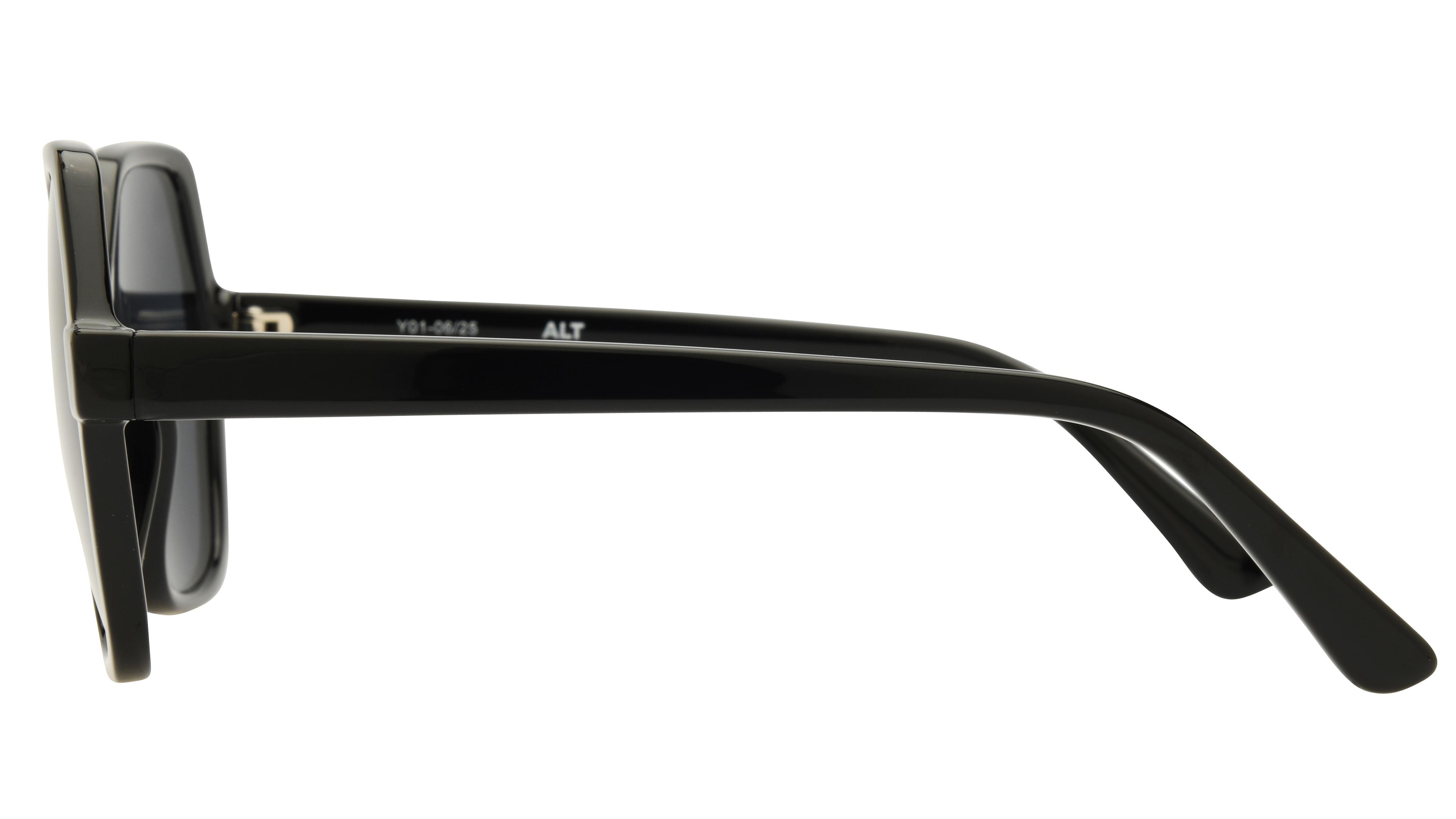 Lunettes de soleil Alternance Femme Noir Tonneau Alt25202 Gauche