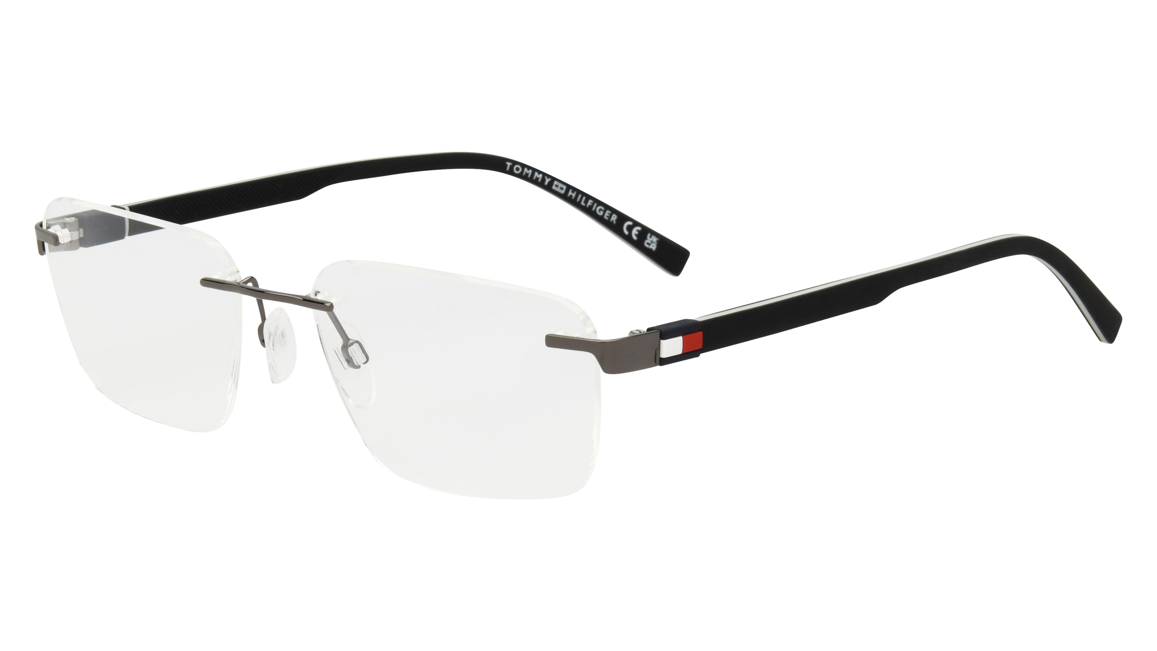 Lunettes de vue Tommy Hilfiger Homme Gris Rectangle Th2323 Trois-Quart