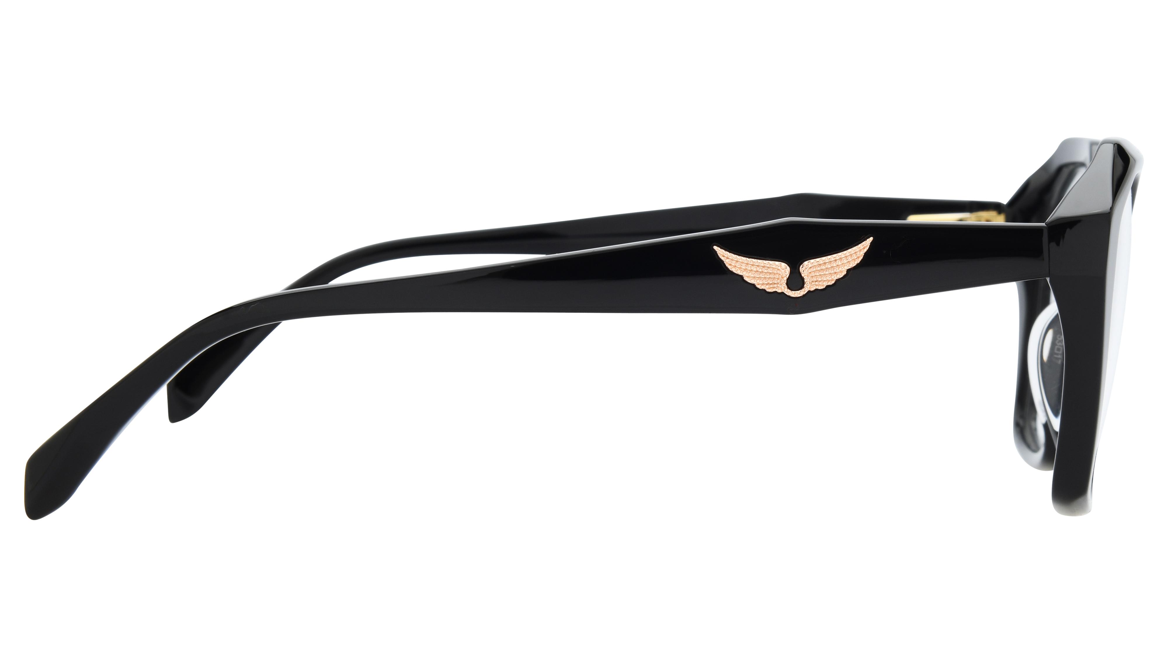 Lunettes de vue Zadig & Voltaire Femme Noir Papillonnante VZV500 Droite