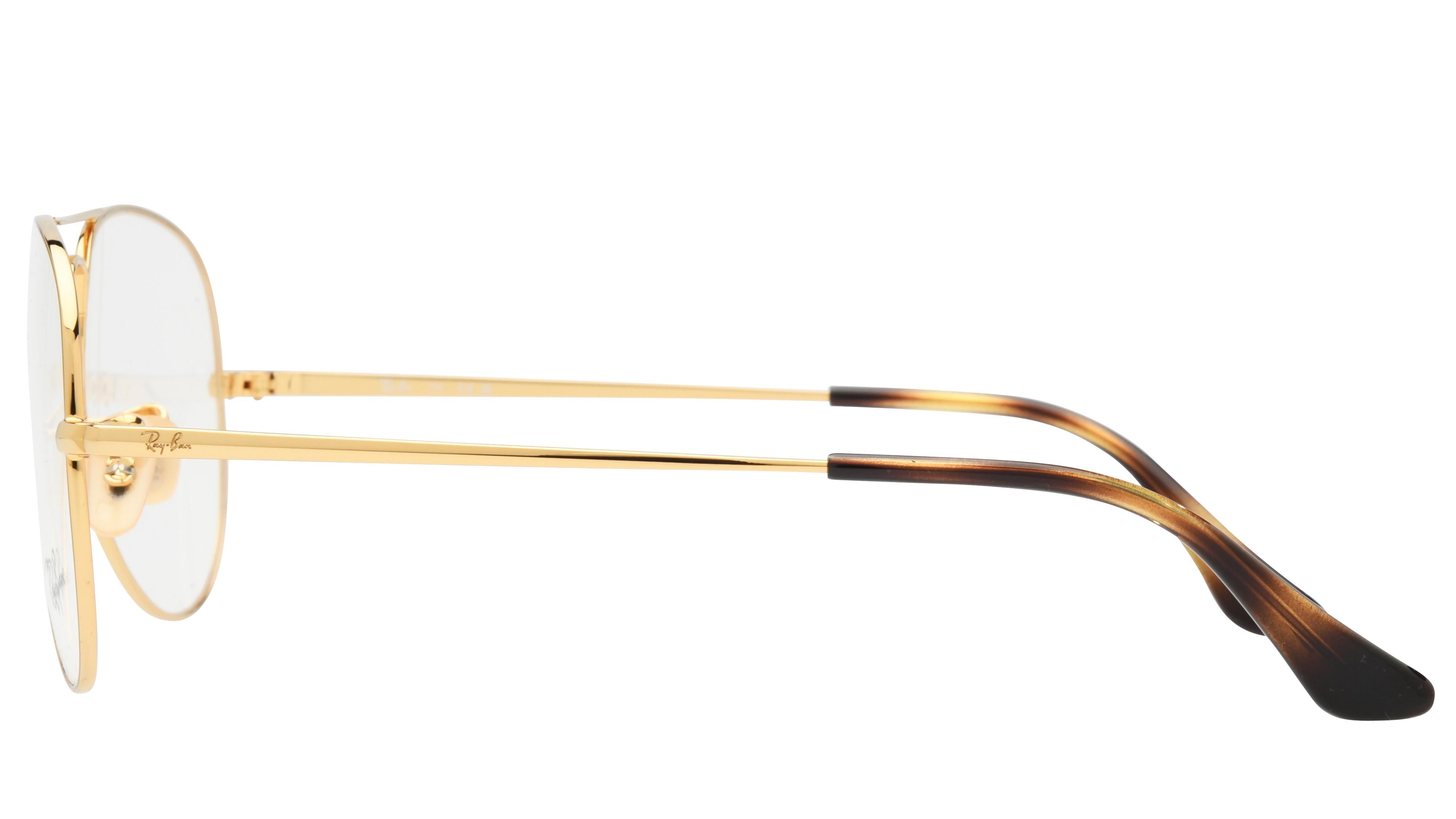 Lunettes de vue Ray-Ban Mixte Or Aviateur Rx6489 Gauche