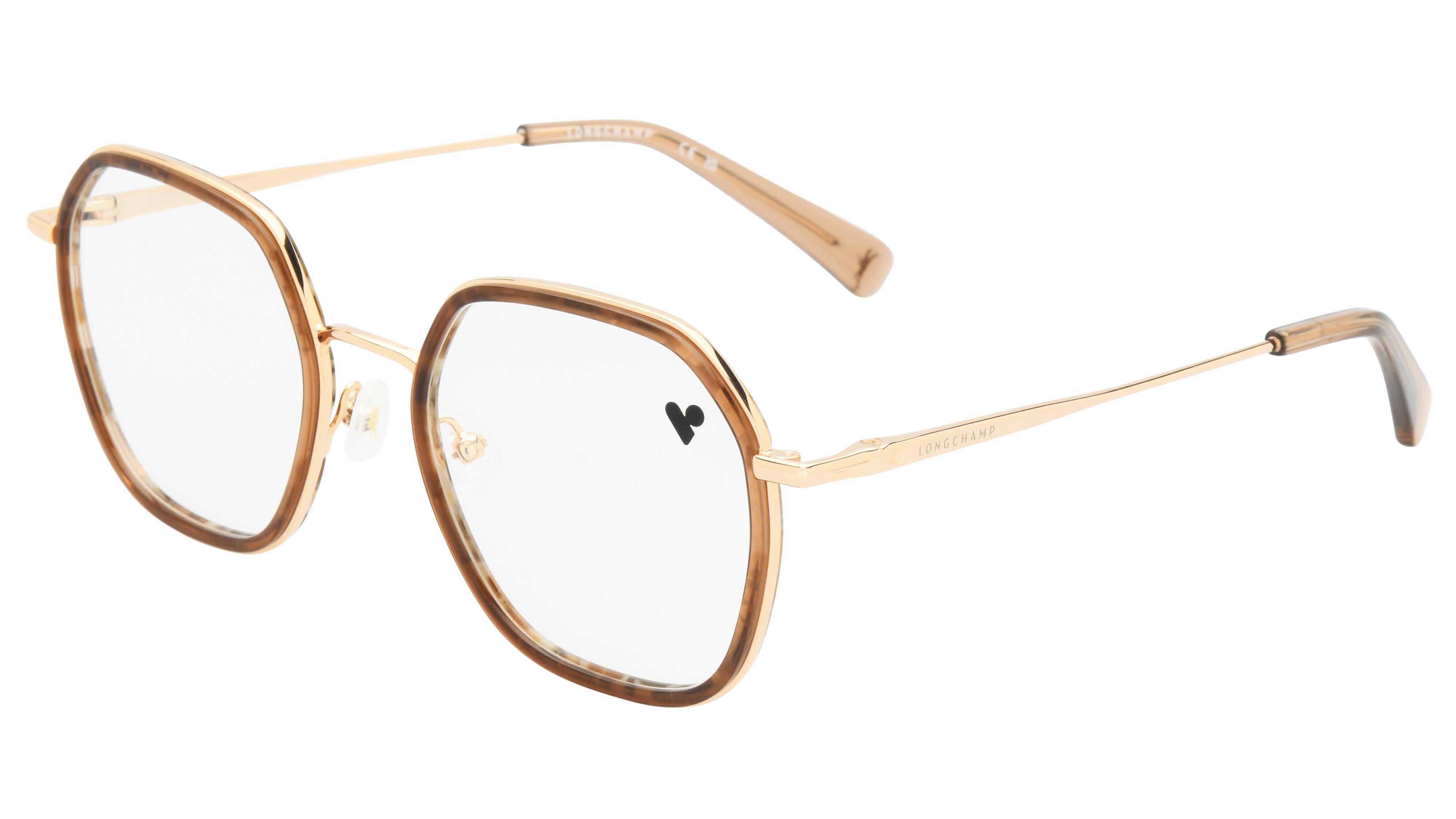 Lunettes de vue Longchamp Femme Marron Carré LO2183 Trois-Quart