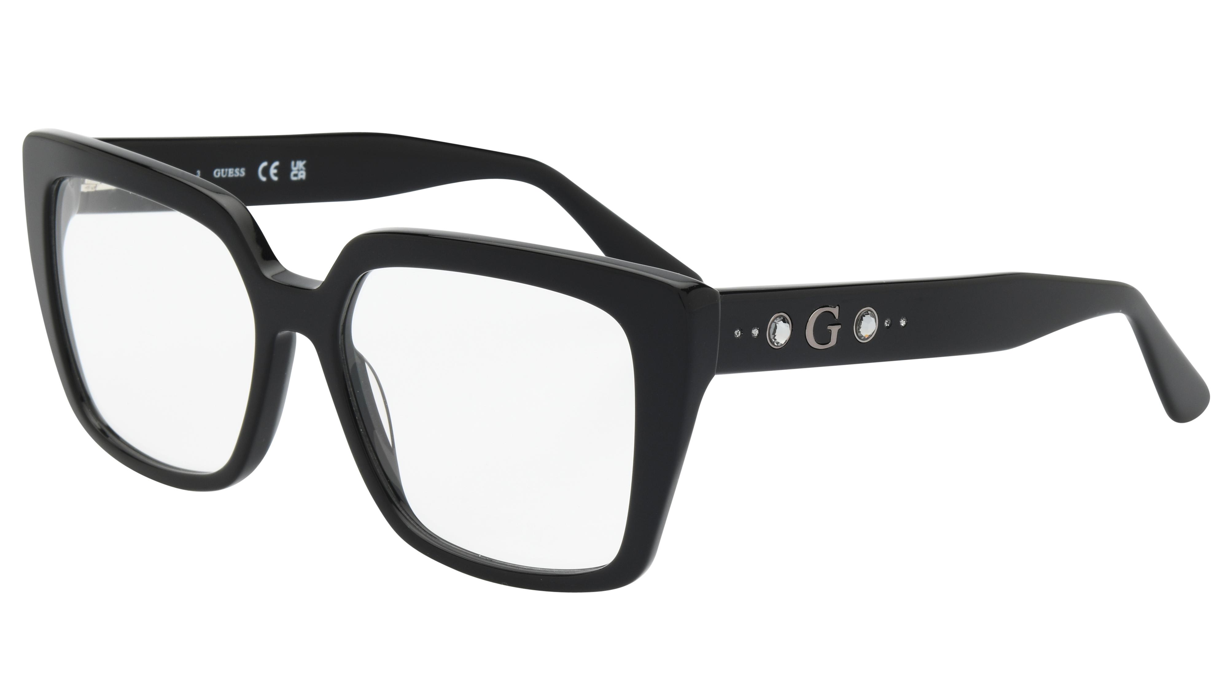 Lunettes de vue Guess Femme Noir Carré Gu50174 Trois-Quart