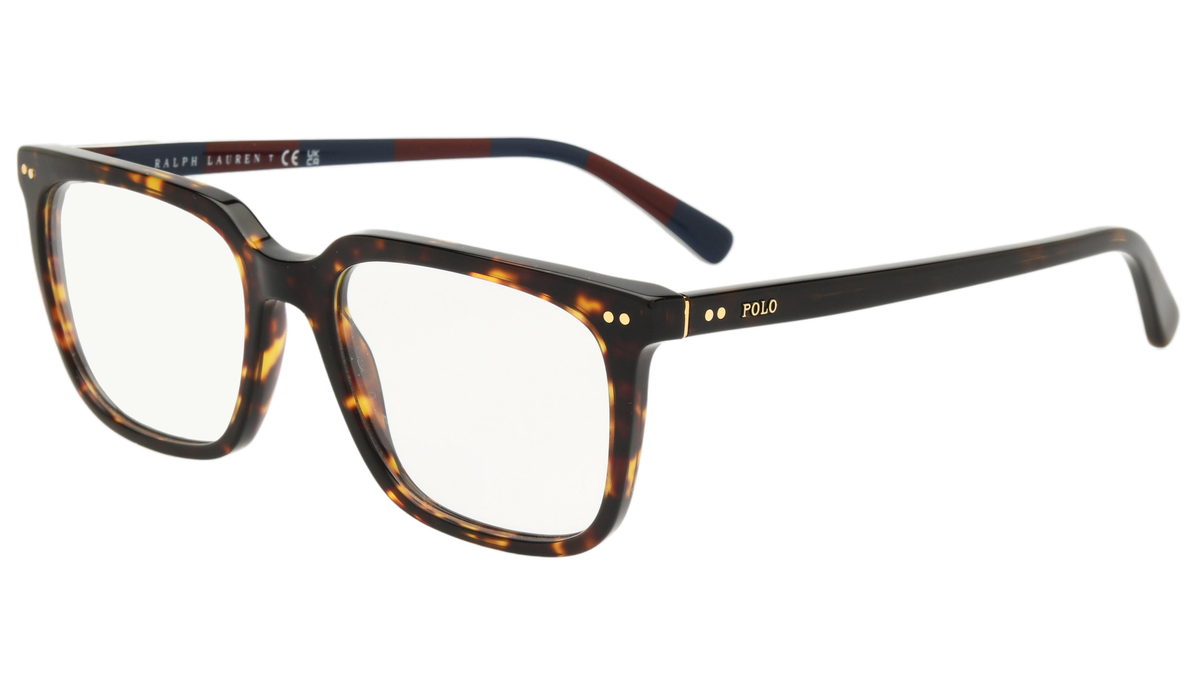 Lunettes de vue Polo Ralph Lauren Homme Ecaille Rectangle PH2284 Trois-Quart