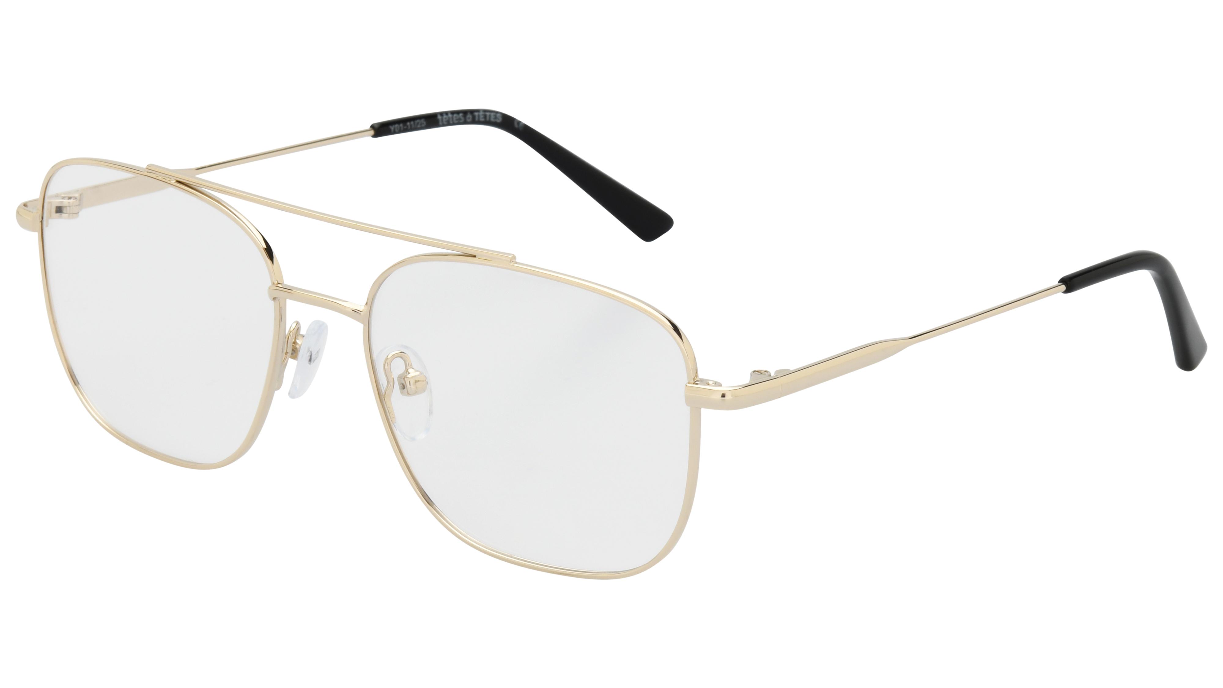 Lunettes de vue têtes à TETES Homme Or Aviateur tat2602 Trois-Quart