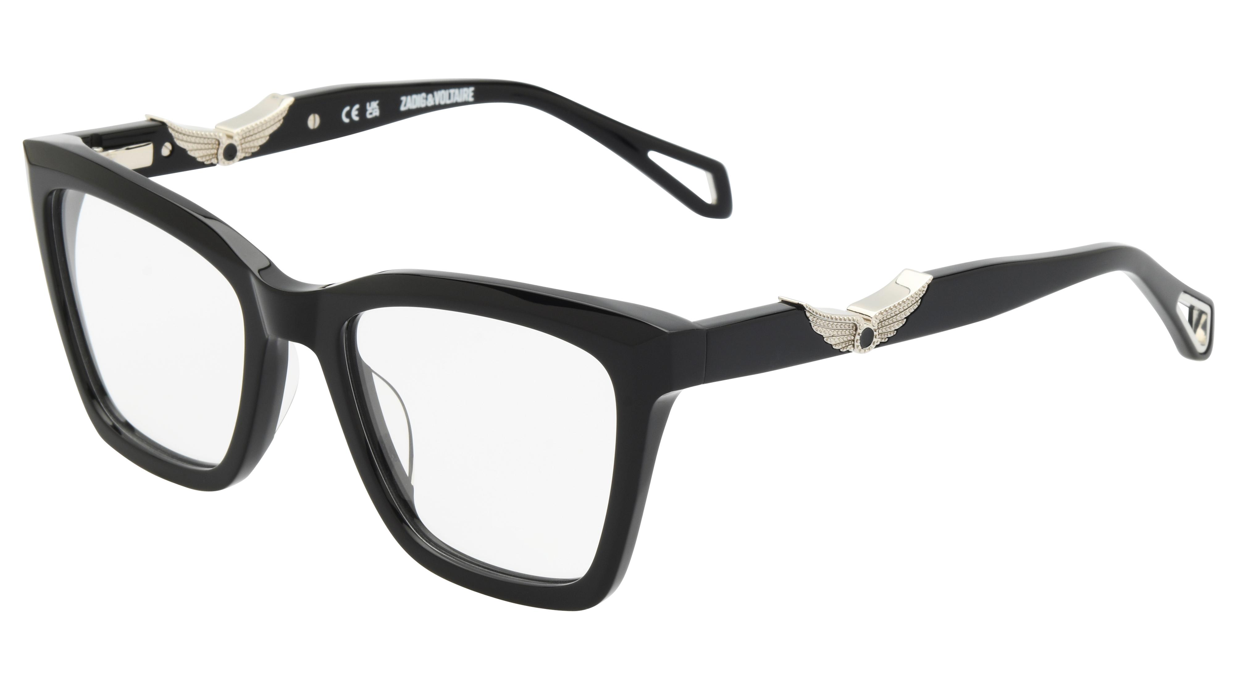 Lunettes de vue Zadig & Voltaire Femme Noir Carré VZV476 Trois-Quart