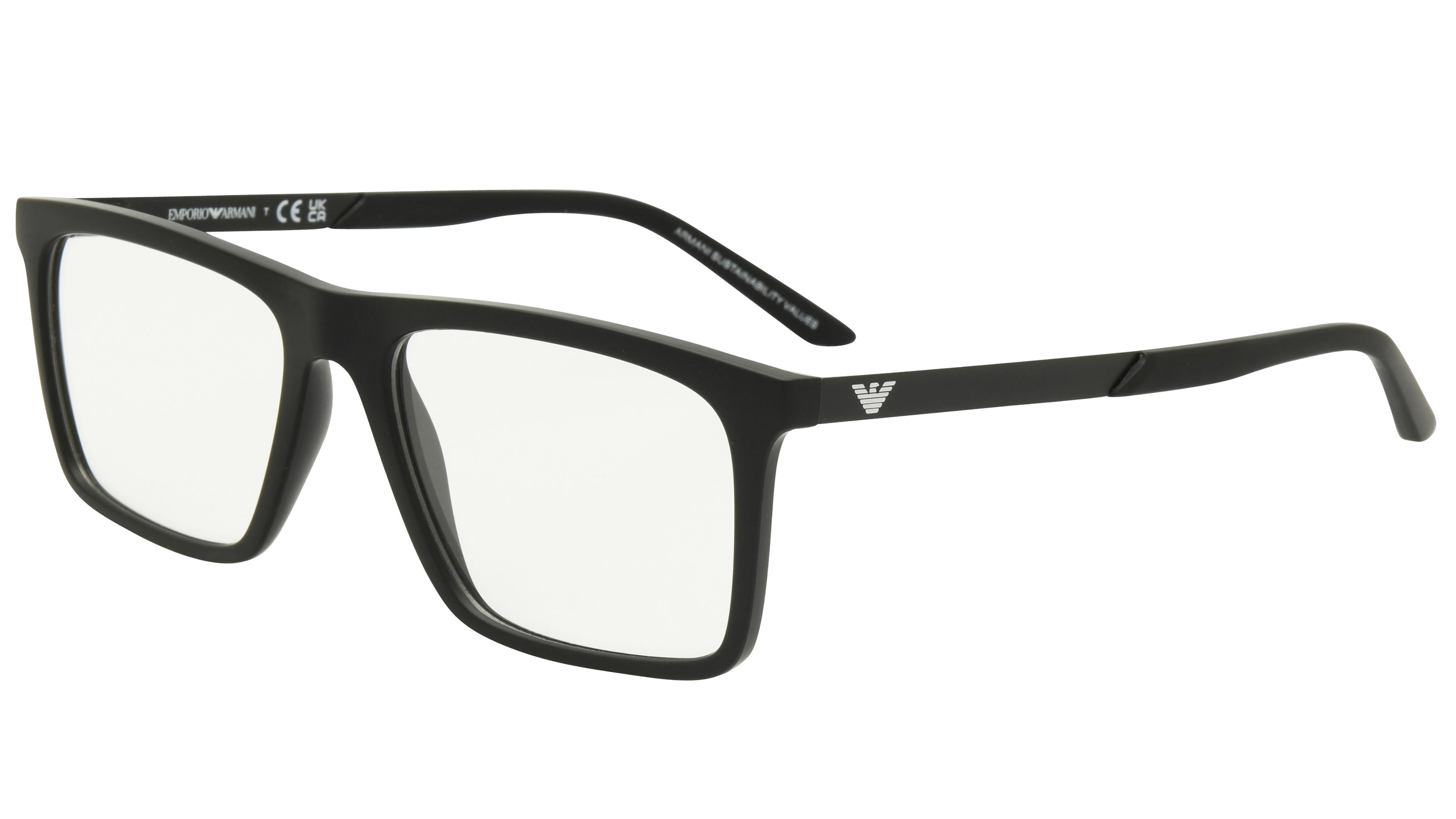 Lunettes de vue Emporio Armani Homme Noir Rectangle EA3253 Trois-Quart