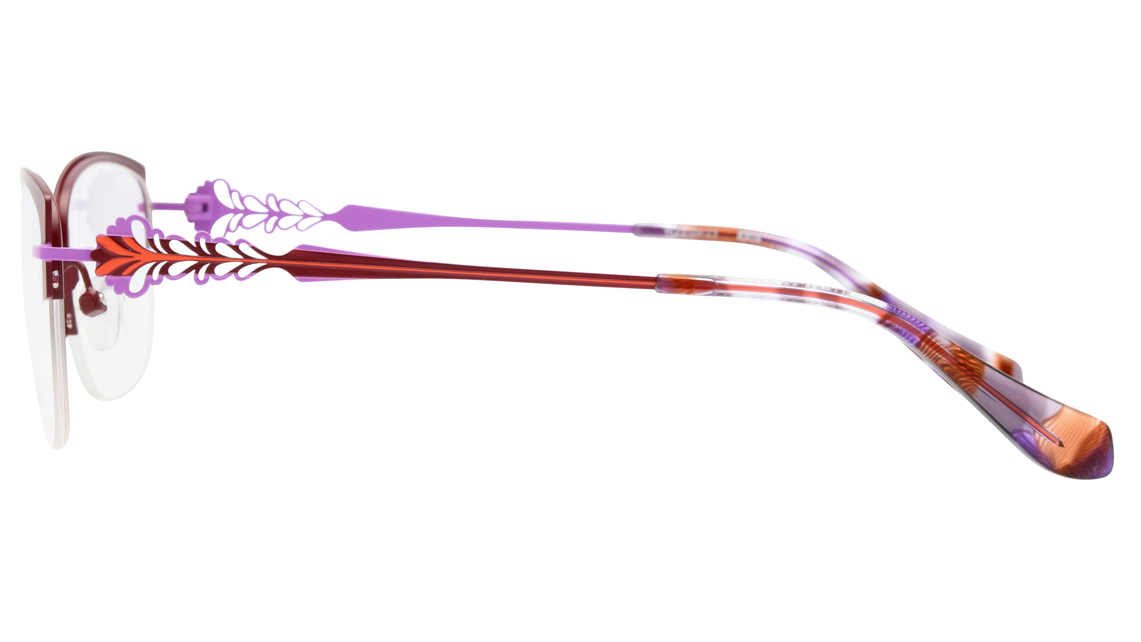 Lunettes de vue Baïa Femme Rouge Rectangle Baa2404 Gauche