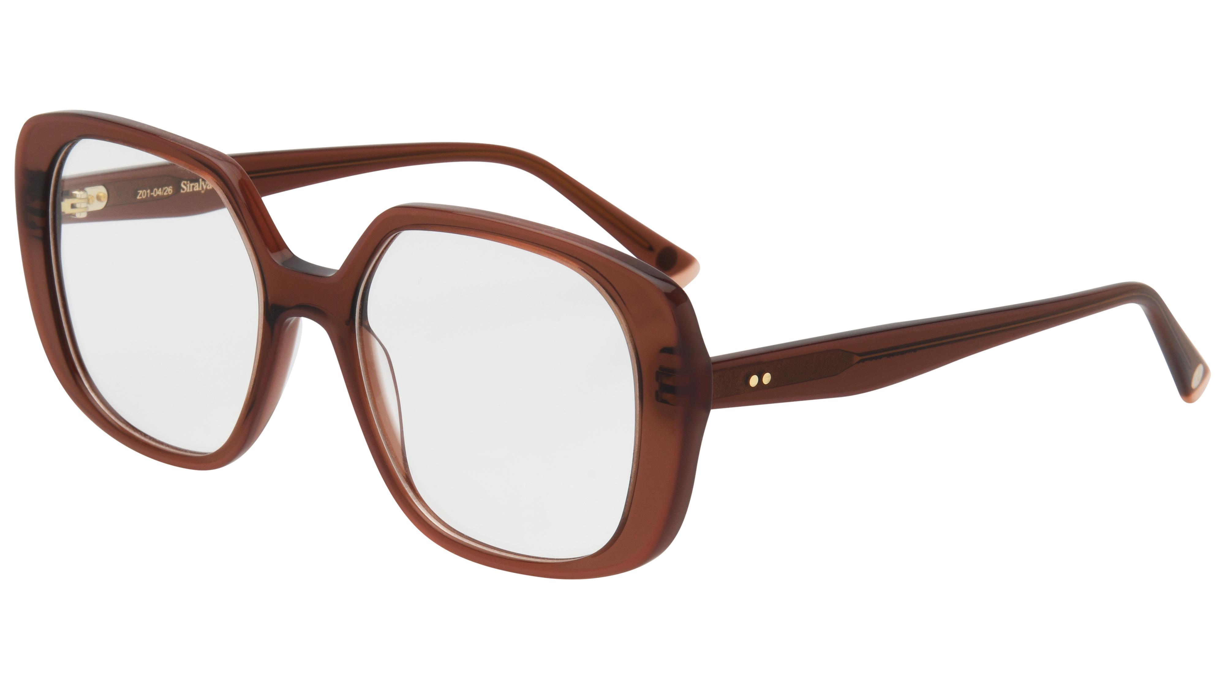 Lunettes de vue Siralya Femme Marron Carré sir2602 Trois-Quart