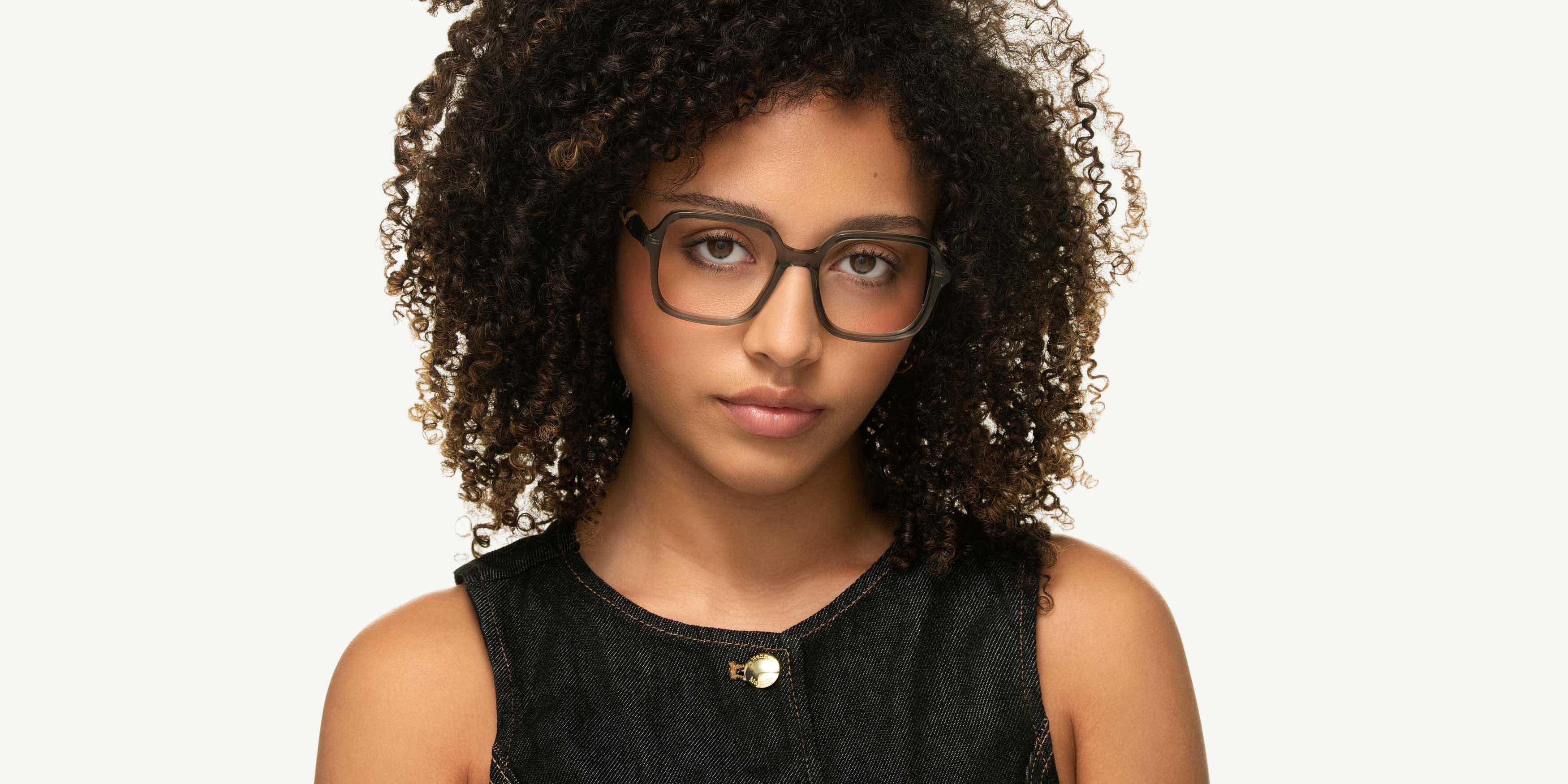 Lunettes de vue Siralya Femme Vert Carré Sir2507 Face