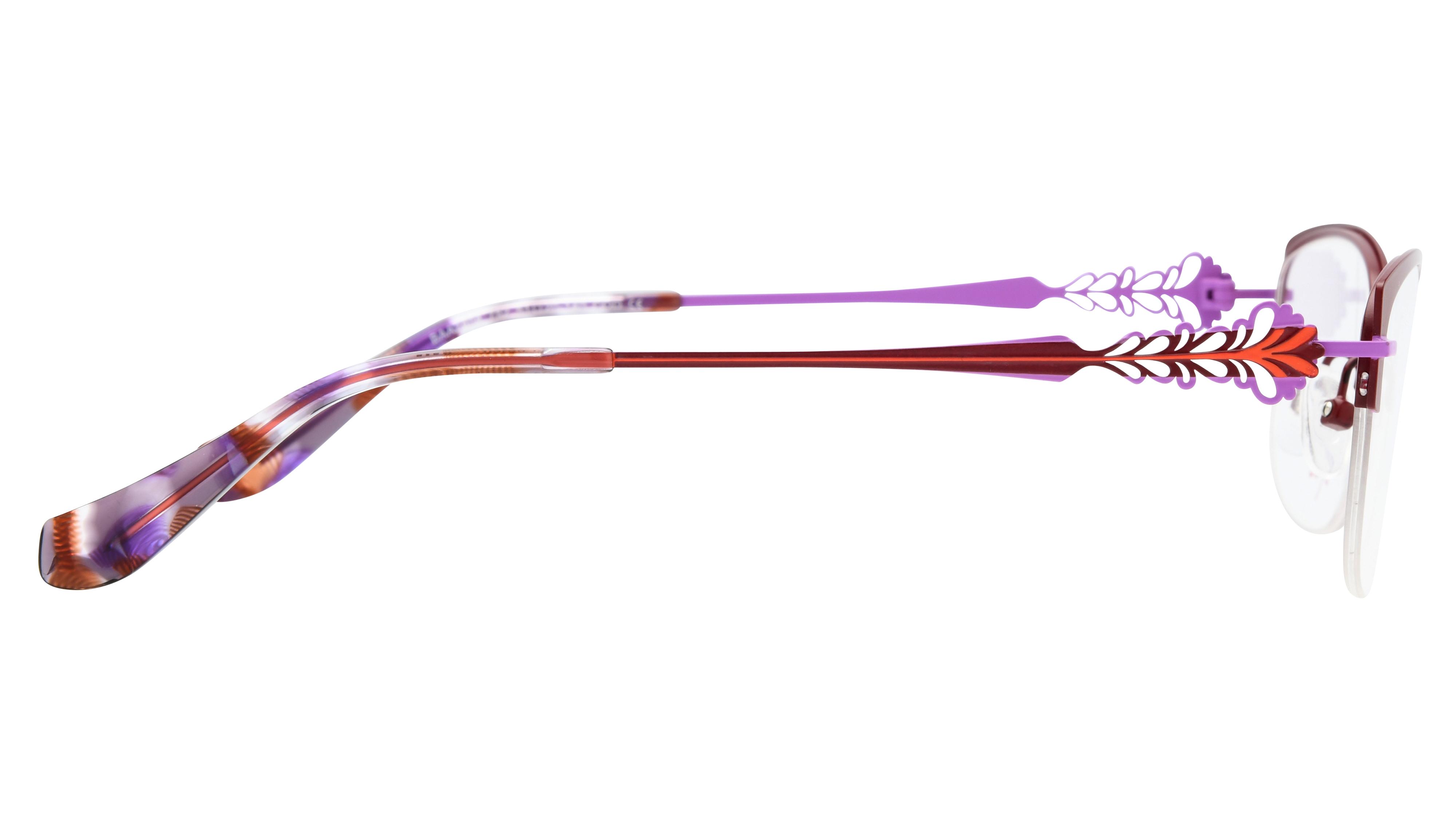 Lunettes de vue Baïa Femme Rouge Rectangle Baa2404 Droite