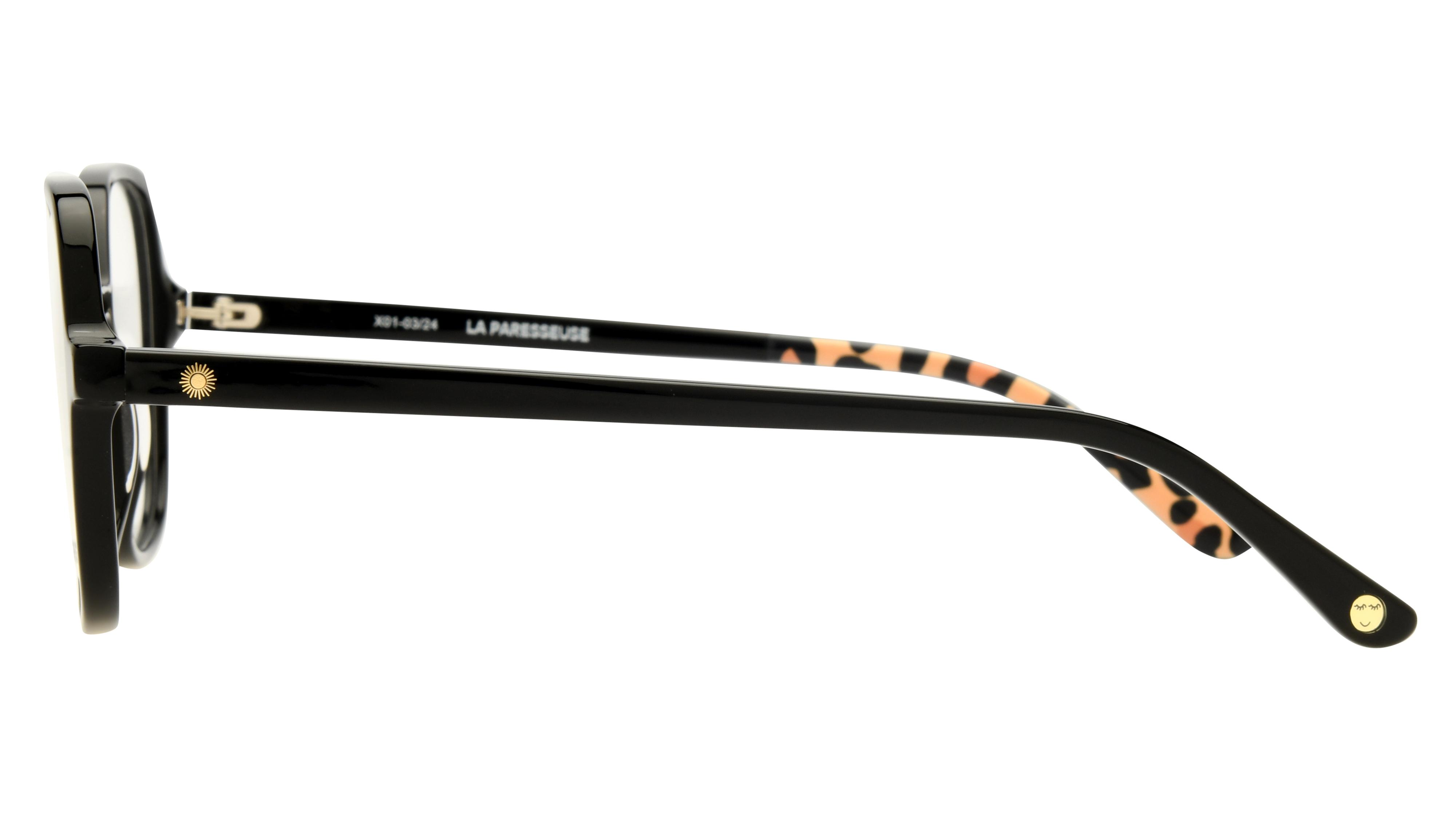 Lunettes de vue La Paresseuse Femme Noir Carré Par2407 Gauche