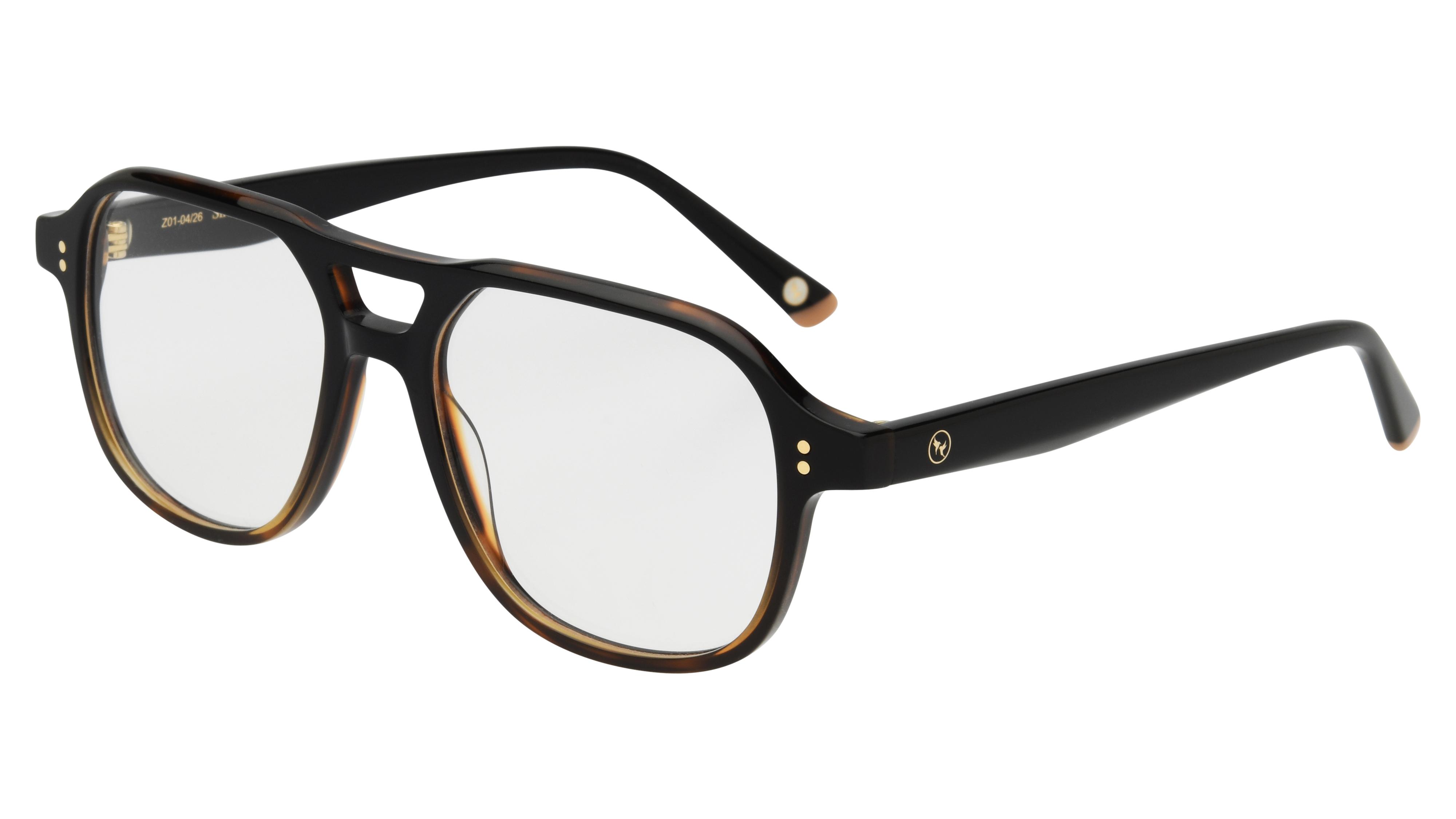 Lunettes de vue Siralya Femme Noir Aviateur sir2601 Trois-Quart