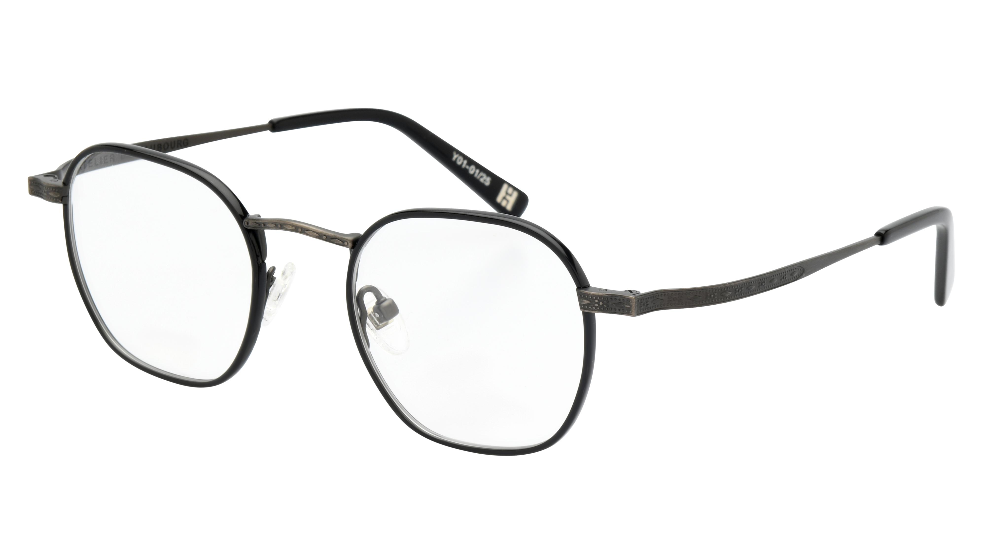 Lunettes de vue L'Atelier du Faubourg Homme Noir Carré Adf2504 Trois-Quart