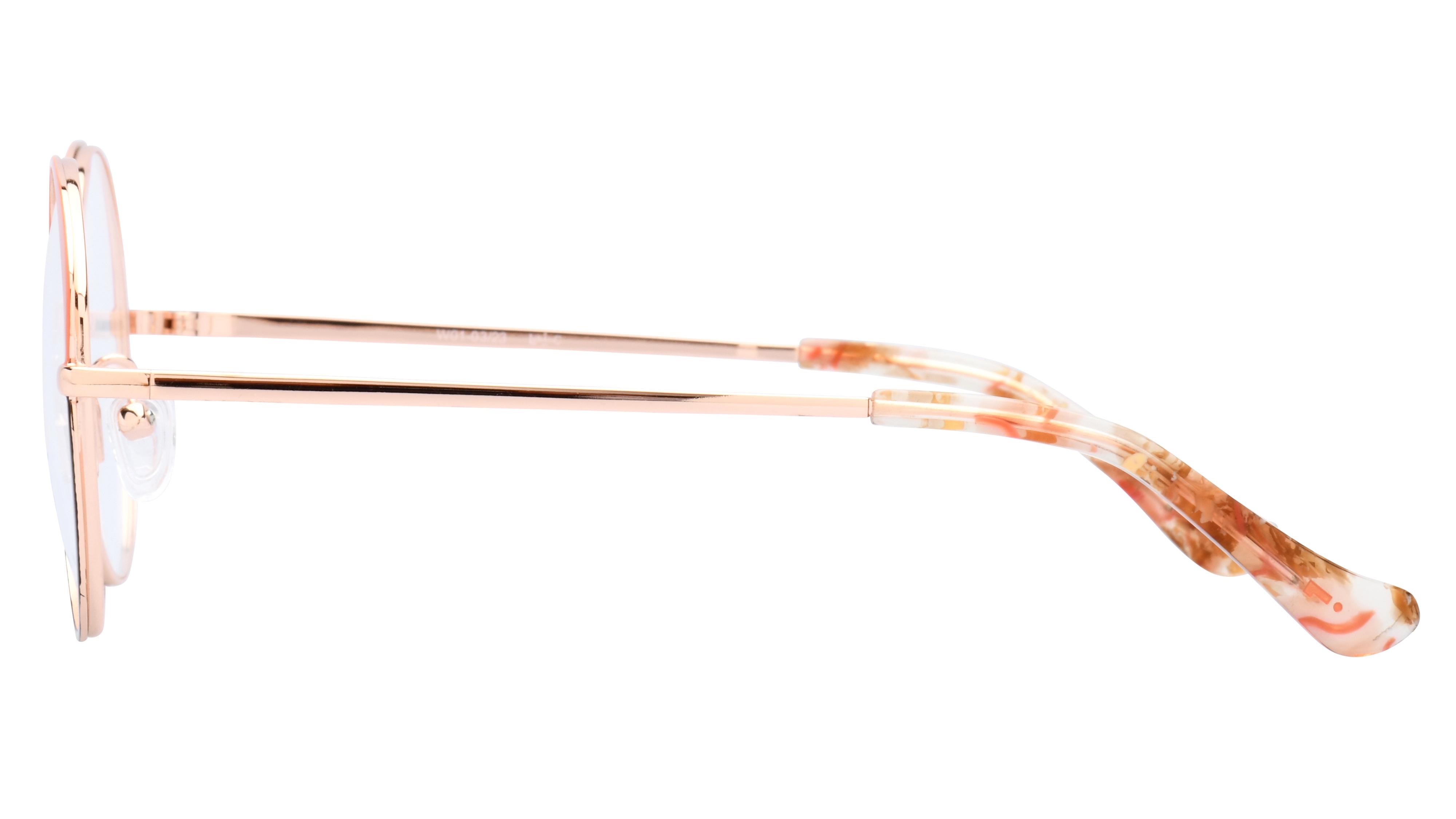 Lunettes de vue Lunatic Femme Or Ronde Lun2301 Gauche