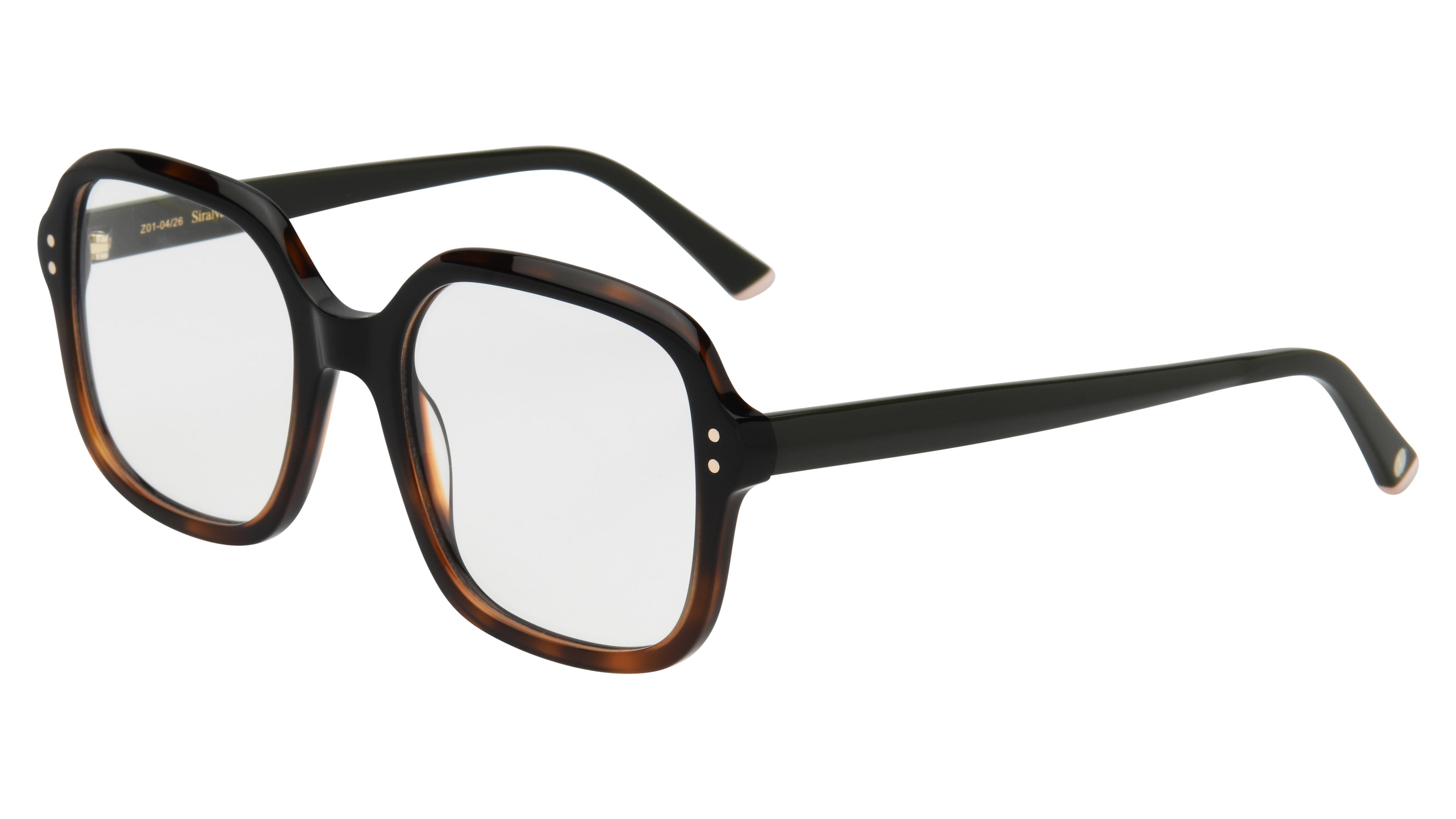 Lunettes de vue Siralya Femme Ecaille Carré sir2605 Trois-Quart