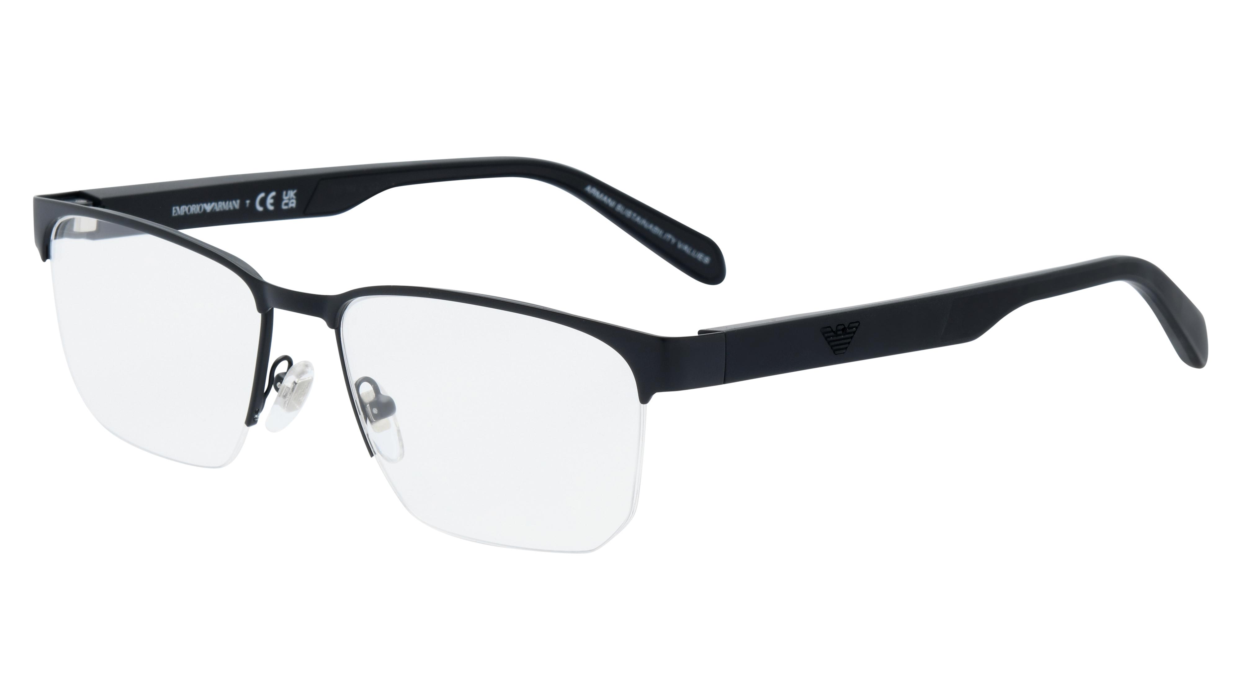 Lunettes de vue Emporio Armani Homme Noir Rectangle EA1162 Trois-Quart