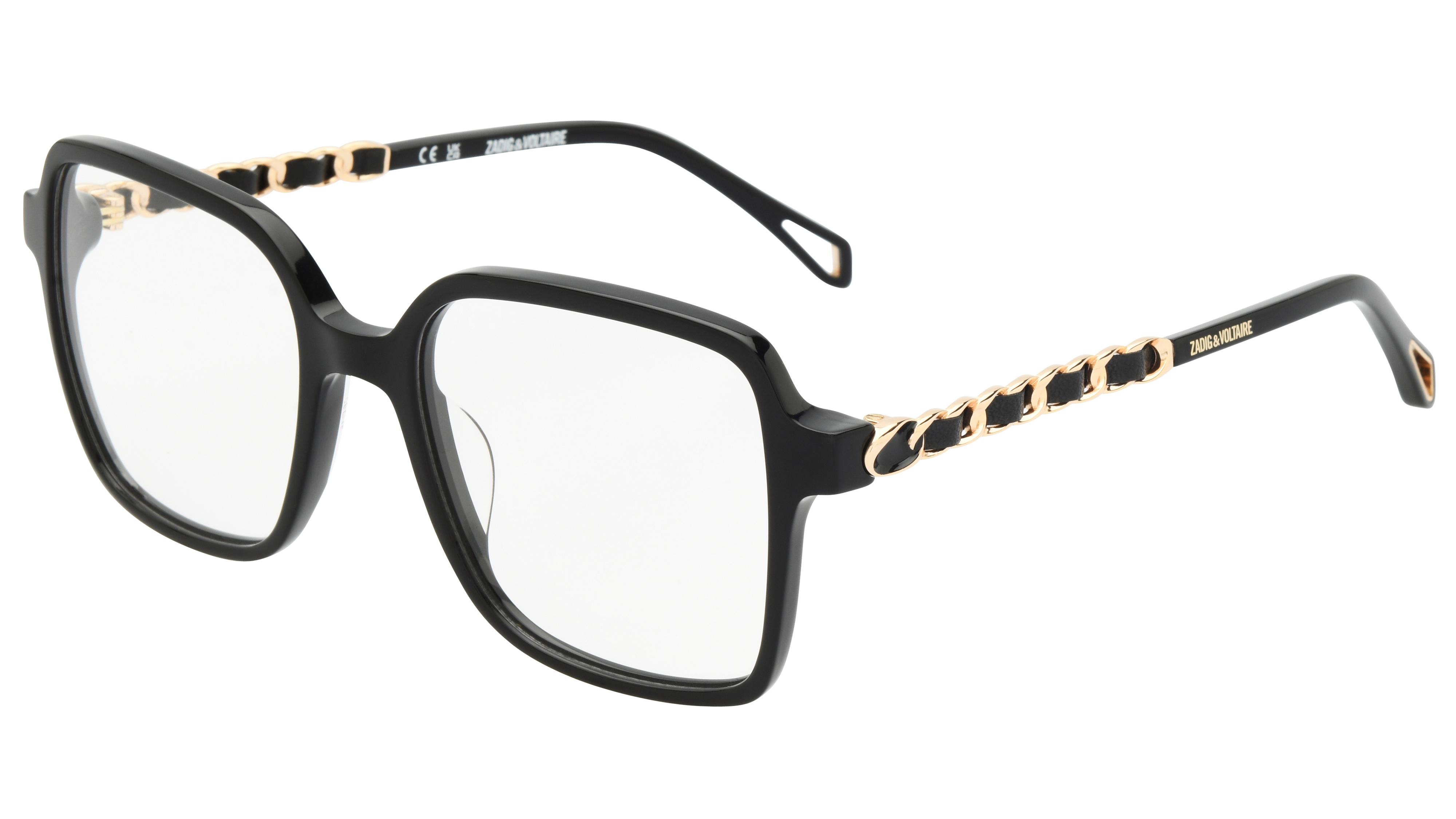 Lunettes de vue Zadig & Voltaire Femme Noir Carré VZV485 Trois-Quart