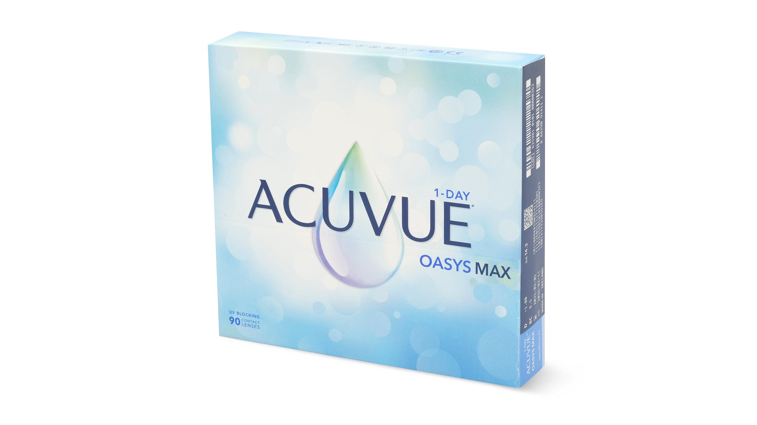Lentilles de contact 1 Day Acuvue Oasys Max Boîte de 90
