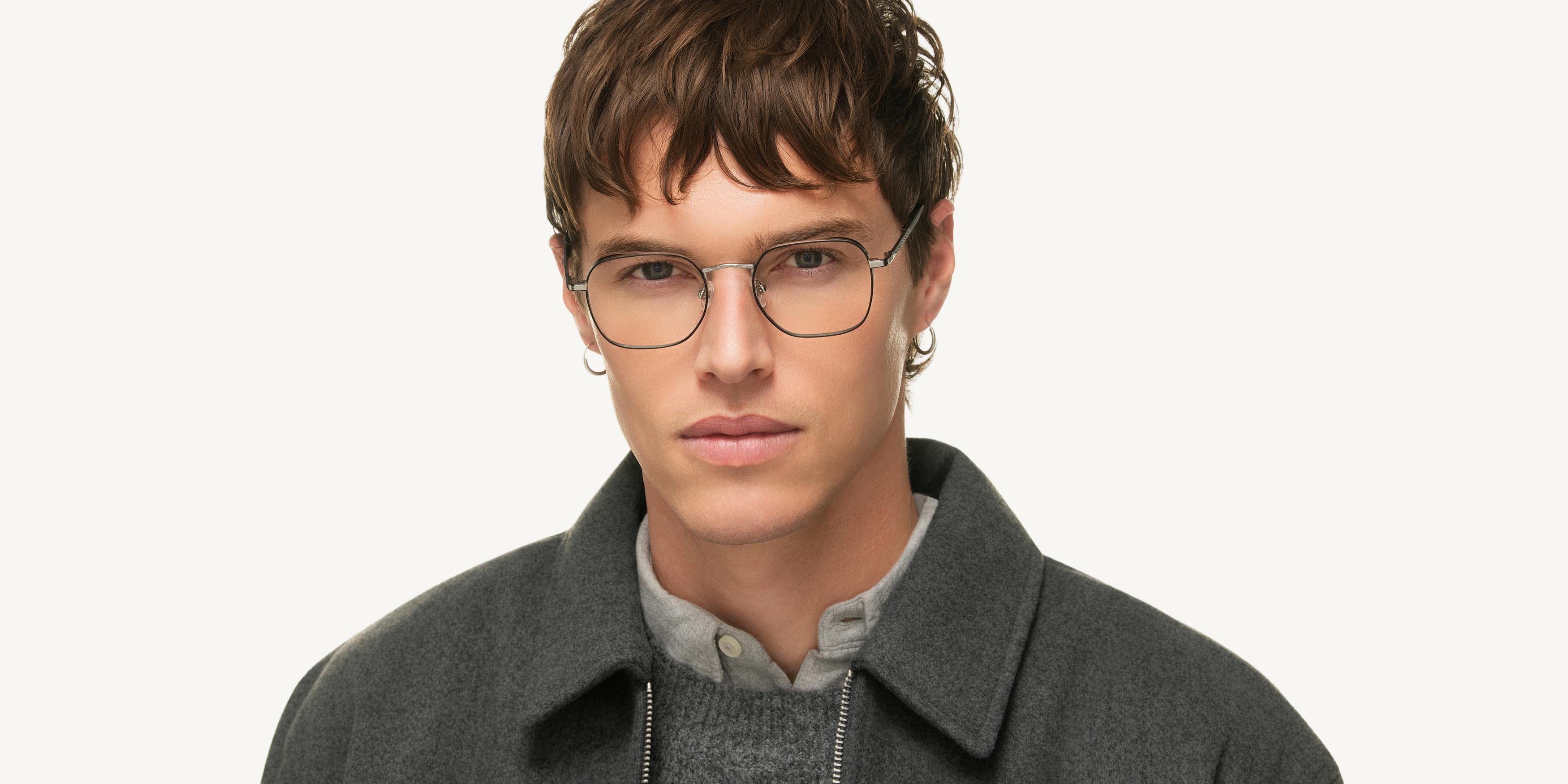 Lunettes de vue L'Atelier du Faubourg Homme Gris Carré Adf2506 Face