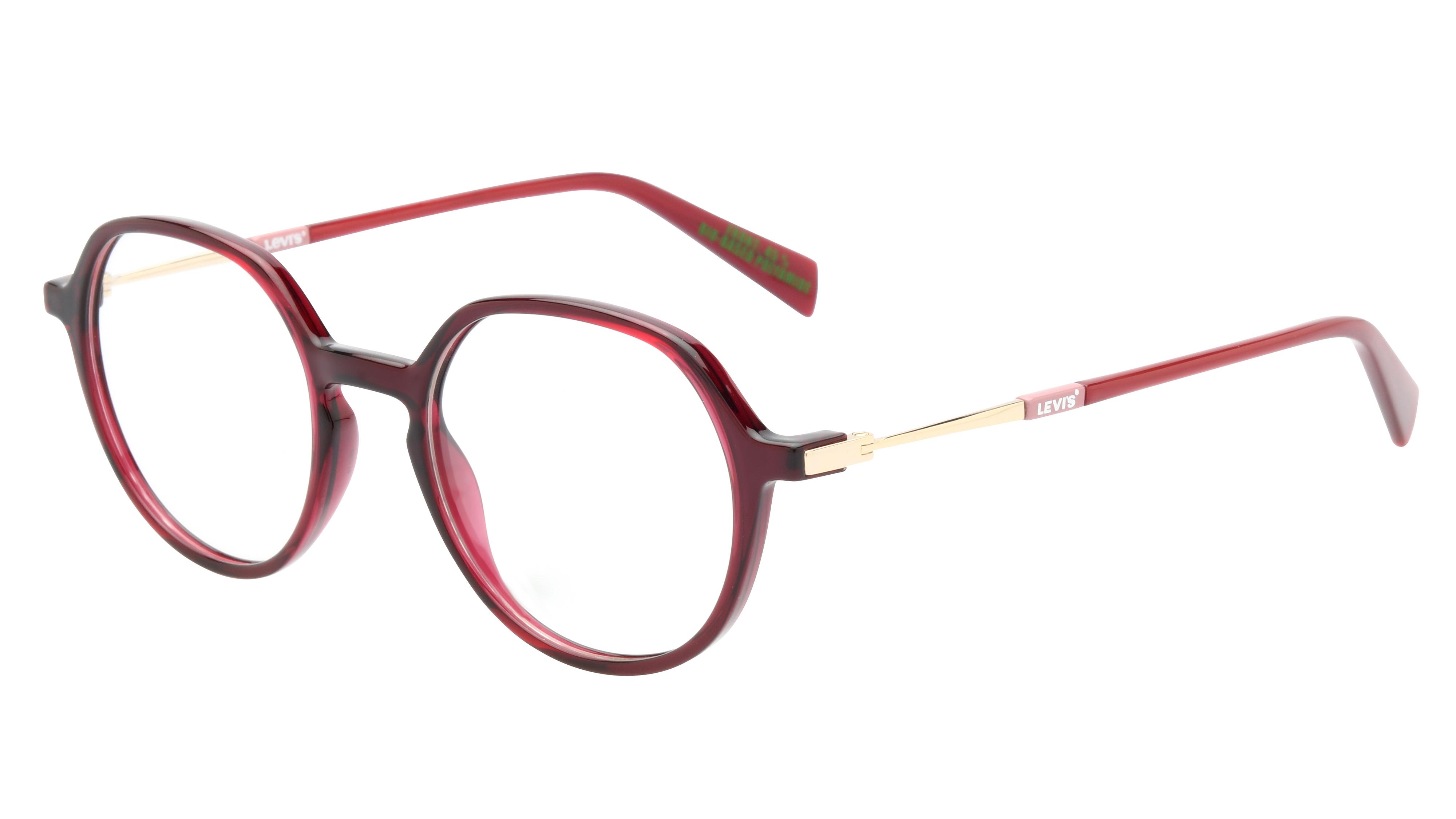 Lunettes de vue Levi's Femme Rouge Ronde Lv1074 Trois-Quart