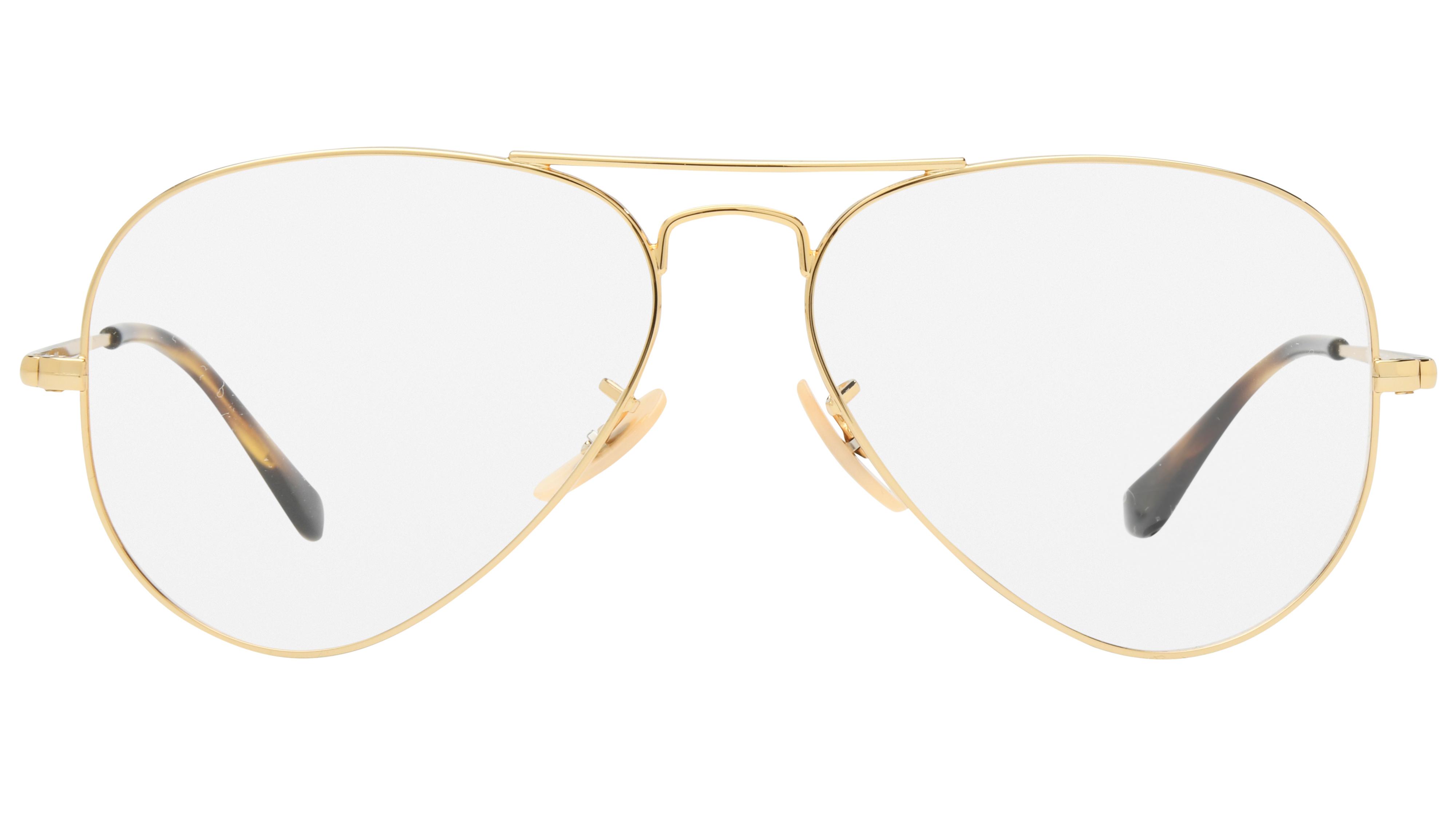 Lunettes de vue Ray-Ban Mixte Or Aviateur Rx6489 Face