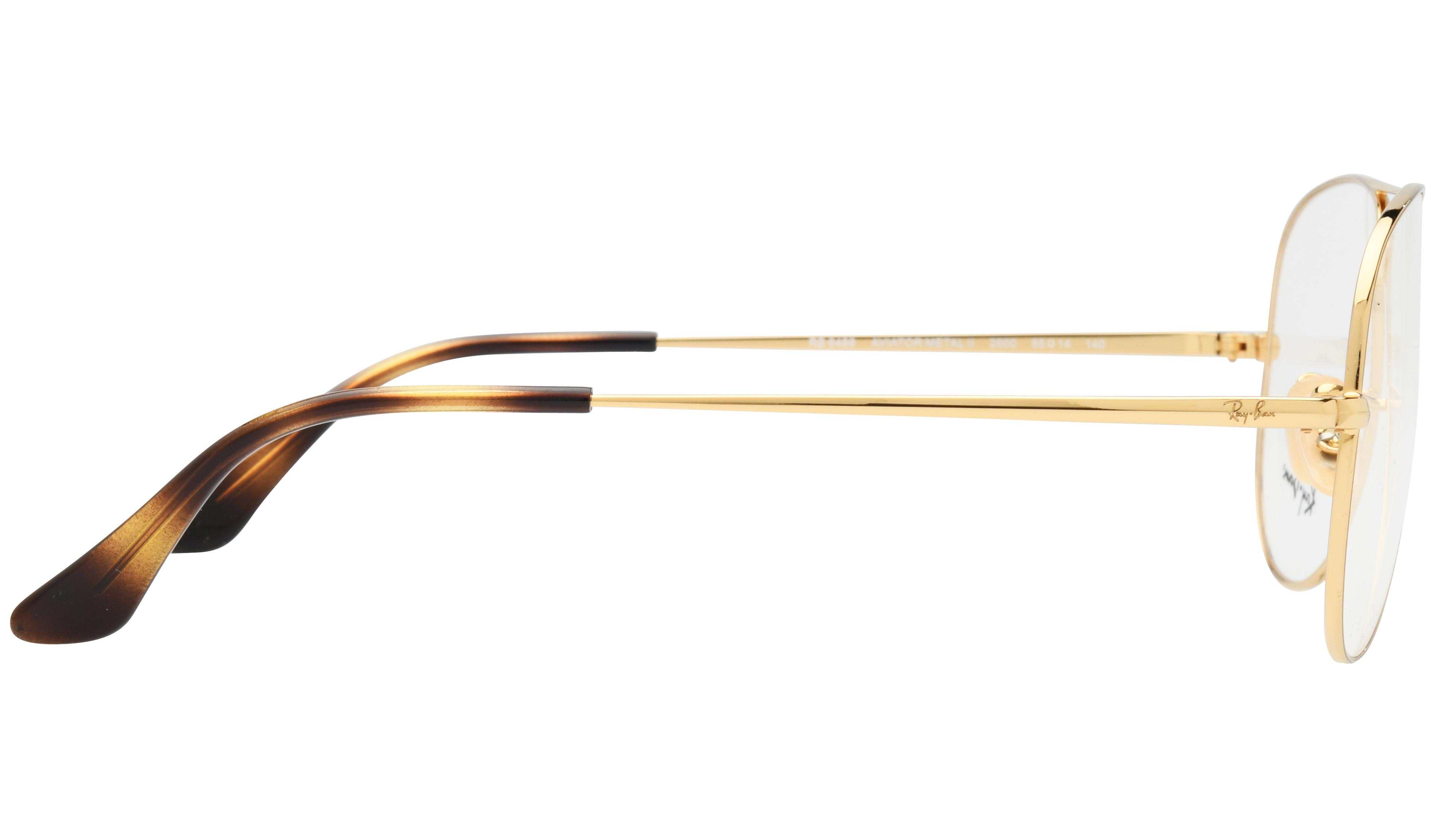 Lunettes de vue Ray-Ban Mixte Or Aviateur Rx6489 Droite