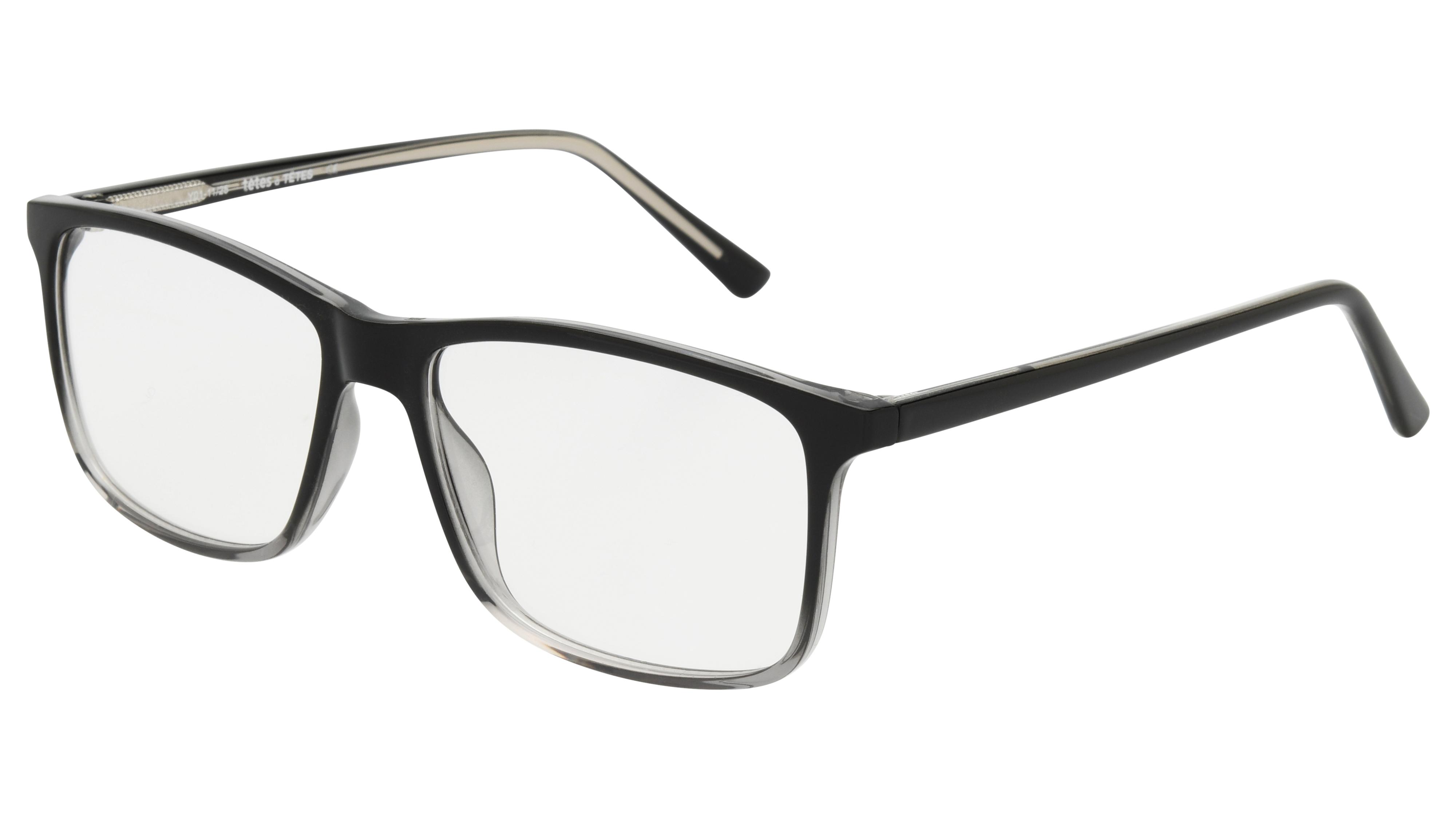 Lunettes de vue têtes à TETES Homme Noir Rectangle tat2603 Trois-Quart