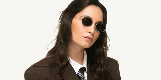 Lunettes de soleil Alternance Femme Or Ovale Alt25213 Face