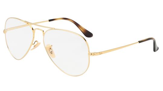 Lunettes de vue Ray-Ban Mixte Or Aviateur Rx6489 Trois-Quart