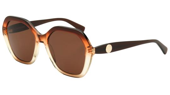 Lunettes de soleil Longchamp Femme Marron Rectangle LO759S Trois-Quart