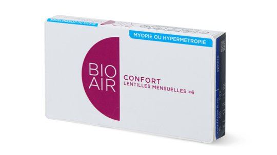 Lentilles de contact Bio Air Confort mensuelle Boîte de 6