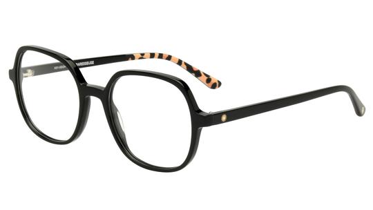 Lunettes de vue La Paresseuse Femme Noir Carré Par2407 Trois-Quart