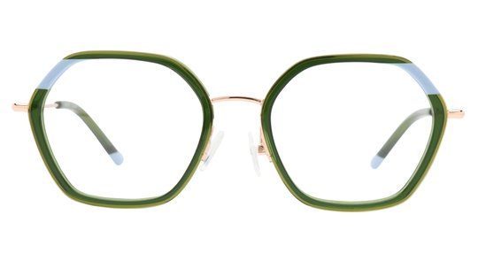 Lunettes de vue Lunatic Femme Vert Carré Lun2405 Face