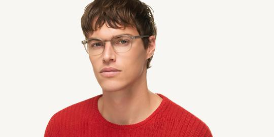 Lunettes de vue L'Atelier du Faubourg Homme Gris Carré Adf2305 Face
